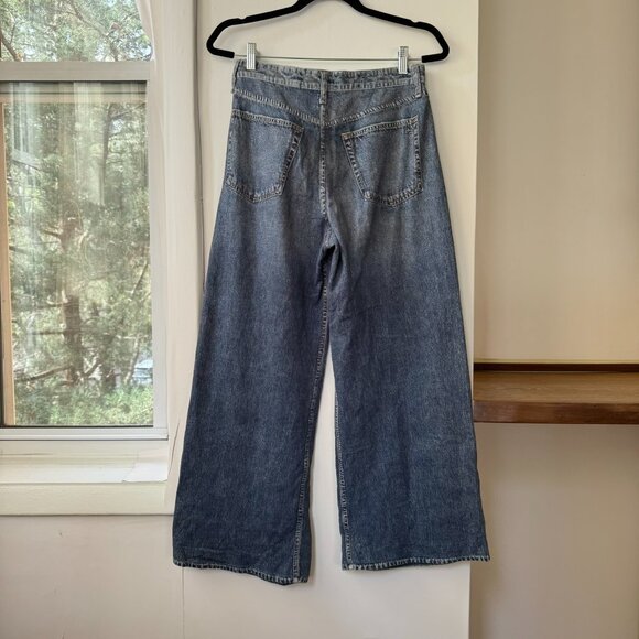 Rag & Bone Miramar Sofie Wide Leg Pant Sweatpant Jeans Kimber Blue 27 - Picture 6 of 11